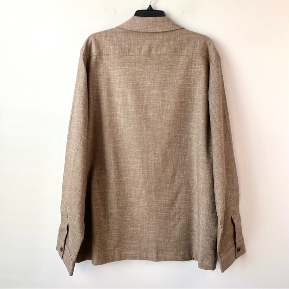 Soft Cloth Unlined Zip Up Jacket Brown XXL - Picture 4 of 6